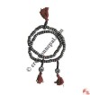 Flat black and white bone prayer beads1