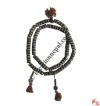 Flat black and white bone prayer beads2