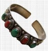 Five stone filigree silver bangle