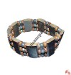 Beads and plain pieces bone bracelet
