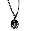 Om oval bone pendant