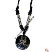 Buddha round bone pendant