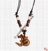 Sanskrit Om bone pendant