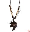 Buddha-Eye on leaf bone pendant