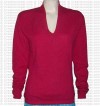Rolled V-neck Pashmina sweater