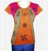 Block print stonewash rib t-shirt