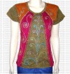 Joined stonewash crochet rib t-shirt