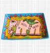 Mithila art - bird on elephant small tray