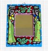 Mithila painting - girls and birds mirror