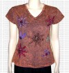Hand emb flower t-shirt