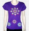 Crochet flowers rib t-shirt