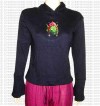 Woman-embroidery hooded t-shirt
