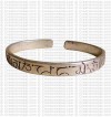 Om Mani white-metal raw bangle