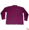 Shyama cotton round neck plain shirt-maroon
