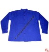 Shyama cotton round neck plain shirt-blue