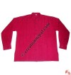 Shyama cotton round neck plain shirt-red