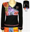 Cross neck painted t-shirt