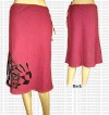 Crochet over palms print cotton skirt
