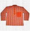 Long sleeves patch pocket adult shirt-orange