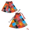 Cotton patch-work open skirt