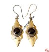 Garnet silver ear rings
