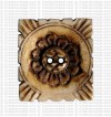Square shape bone large button (packet of 10)