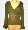 Hand emb rib cross-neck T-shit2