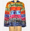 Tie-dye stripes hooded rib jacket