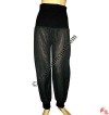 Plain cotton trouser with ribbed elastic