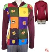 Cotton patch-work check rib jacket