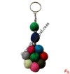 Felt beads key-ring