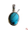Oval shape turquoise tiny pendant