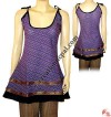 Cotton halter top with lace