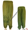 Letter printed plain cotton loose trouser