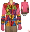 Triangles patch-work printed rib jacket