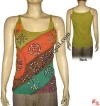 Block print stone wash rib t-shirt