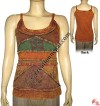 Hand embroidered patch-work rib tank top