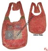 Patch-work stone wash shoulder bag