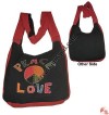 Peace-love cotton shoulder bag
