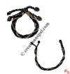 Hand knitted hemp-wool bracelet
