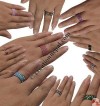 Glass beads wire finger ring