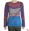 Hand emb patch-work rib t-shirt