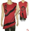 Long hood print and patch-work top