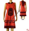 Long hood dress with Buddha print patch