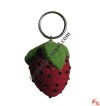 Strawberry design felt key ring