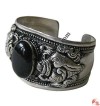 Conch carved white metal bangle