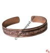 Mantra carved cupper bangle