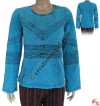 Razor cut stone wash rib t-shirt