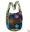 Flower and layer cut patch-work bag