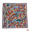 Flower embroidered cushion cover 